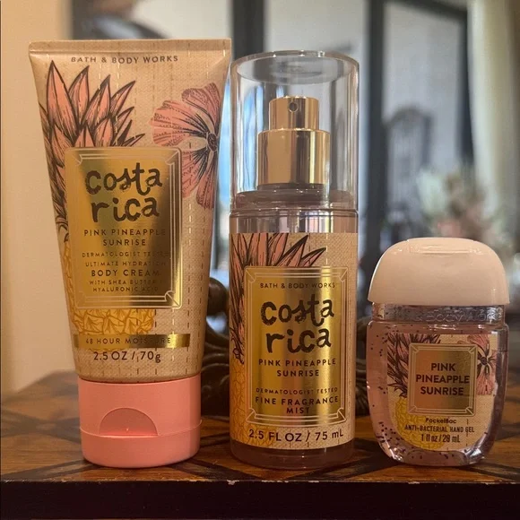 Bath & Body Works Costa Rica Pink Pineapple Sunrise Trio - Picture 1 of 1